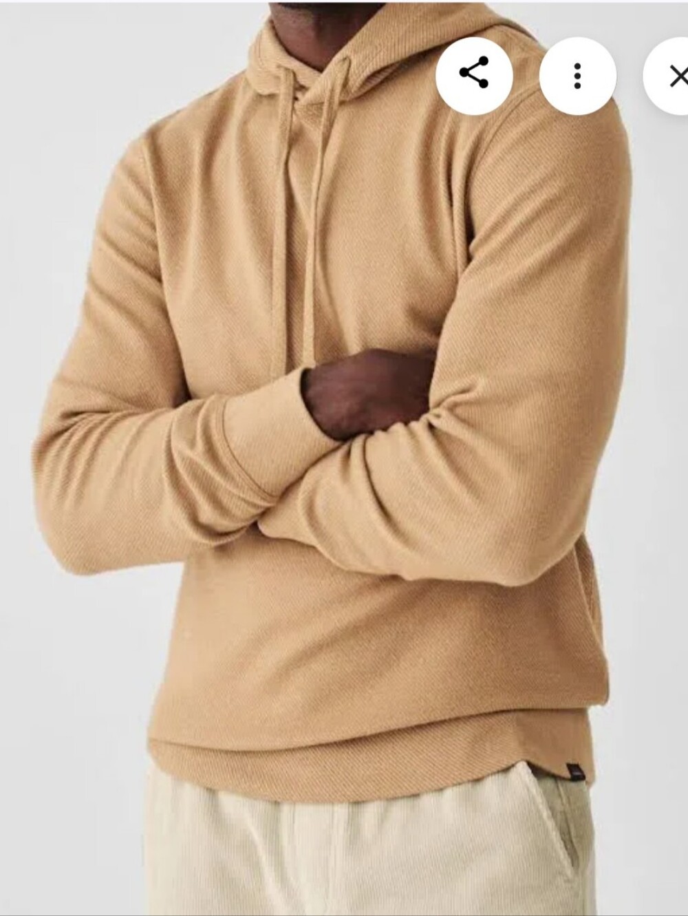 Faherty Legend Sweater Hoodie Men's Size Large, Sand color Twill Beach Casual